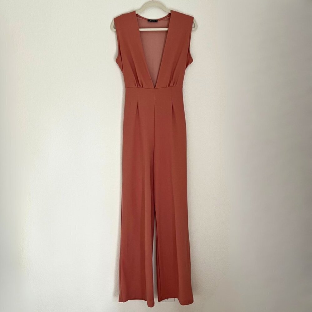BLVD Boutique Dusty Pink Low V-Neckline Romper Jumpsuit